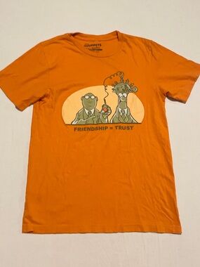 Disney The Muppets x Threadless Dr Bunsen & Beaker Graphic Tee Orange Size M